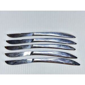 5 Valiant Replacement Dinner Knives Stainless Flatware  Knife